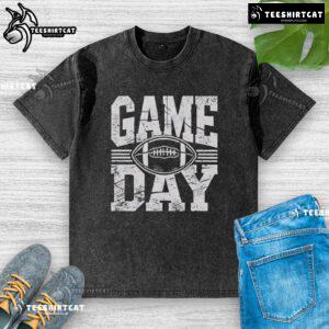 Stylish washed t-shirt for football season game day, perfect for sports fans and casual wear.