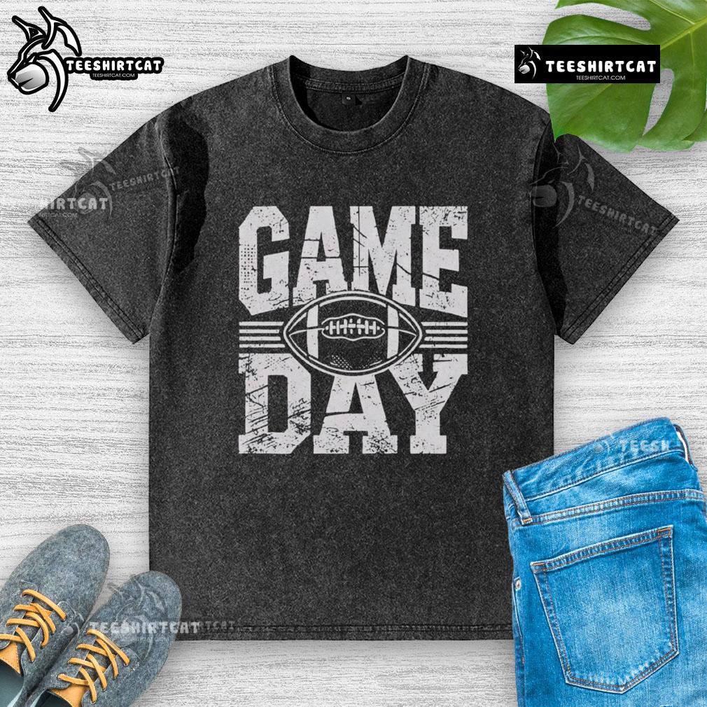 Stylish washed t-shirt for football season game day, perfect for sports fans and casual wear.