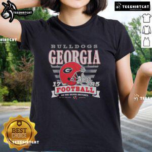 Pretty Georgia Bulldogs Stripe Splash Ladies Tee featuring vibrant colors and stylish design for fans and supporters.