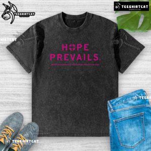 Alt Text: Pretty Hope Prevails American Foundation For Suicide Prevention Iowa washed t-shirt in soft fabric, promoting mental health awareness.