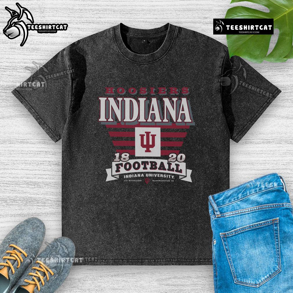Pretty Indiana Hoosiers Stripe Splash Washed T-Shirt featuring vibrant colors and a stylish striped design.
