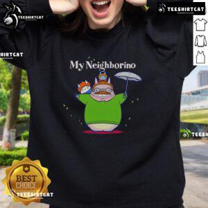 Alt Text: Cozy Pretty My Neighborino My Neighbor Totoro sweatshirt featuring vibrant Totoro design, perfect for anime fans.