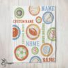 Pretty Types Of Sports Balls Blanket Fleece Customized Blanket
