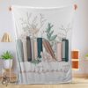 Pretty Vintage Floral Book Lover Blanket Fleece