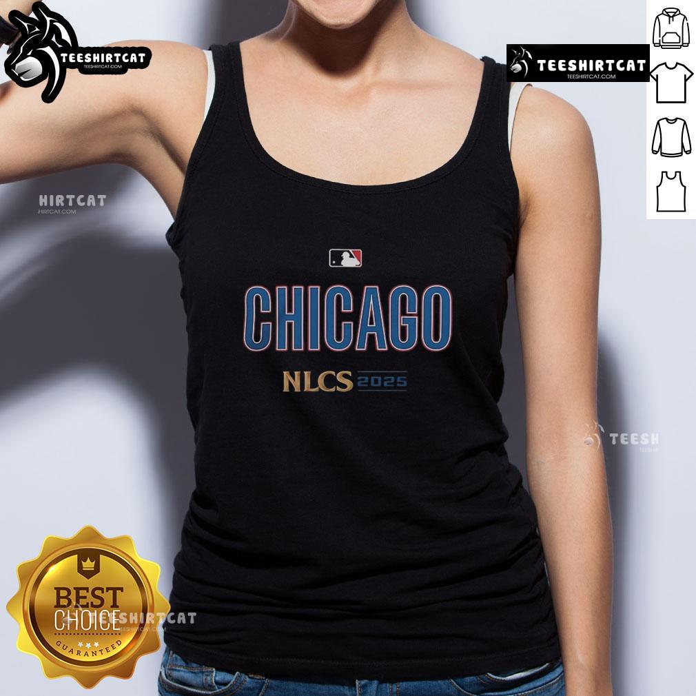 Stylish Top Chicago Cubs 2025 NLDS National League baseball tank top in vibrant blue, perfect for game day attire.