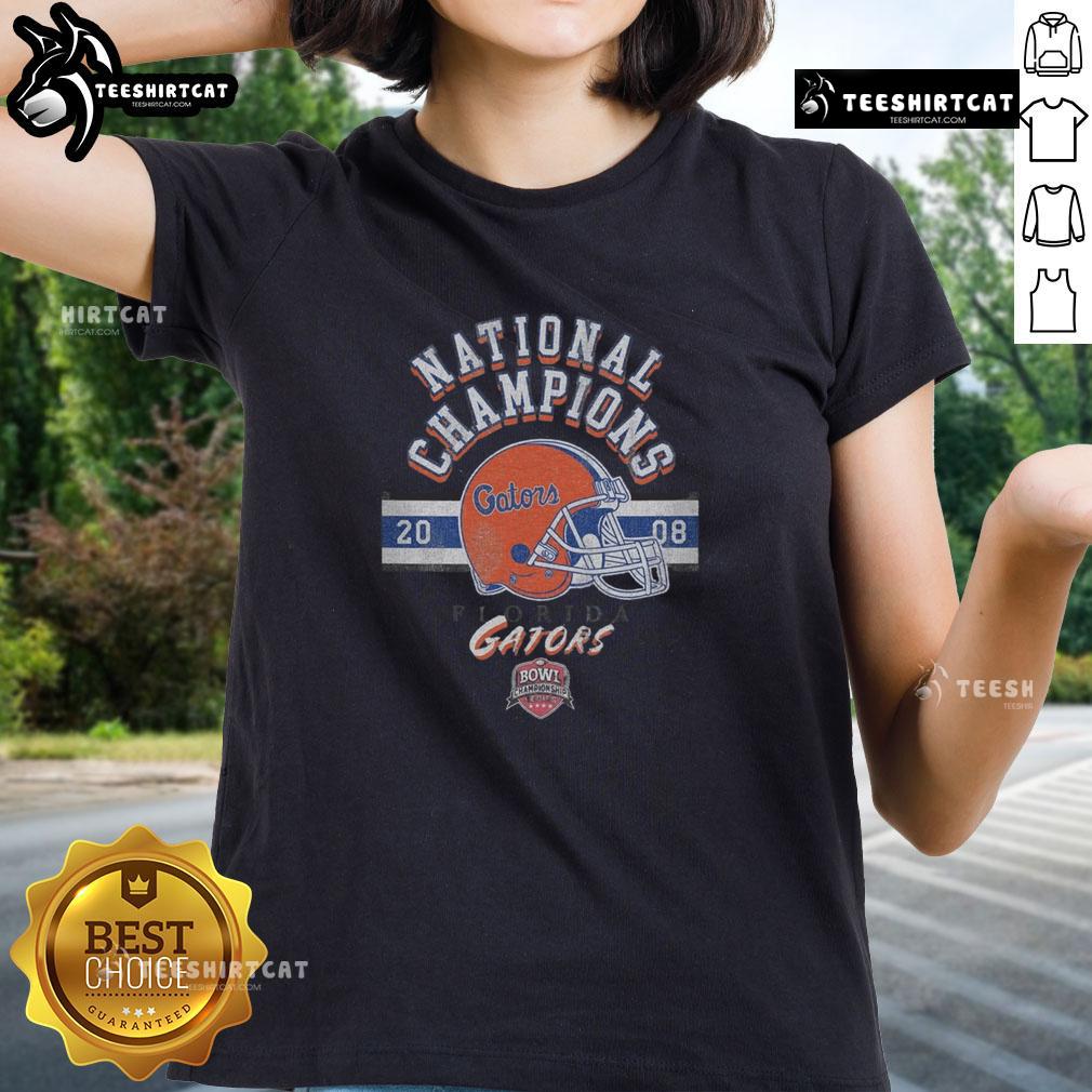 Top Florida Gators 2008 BCS National Champions ladies tee featuring team colors and logo for fans and collectors.