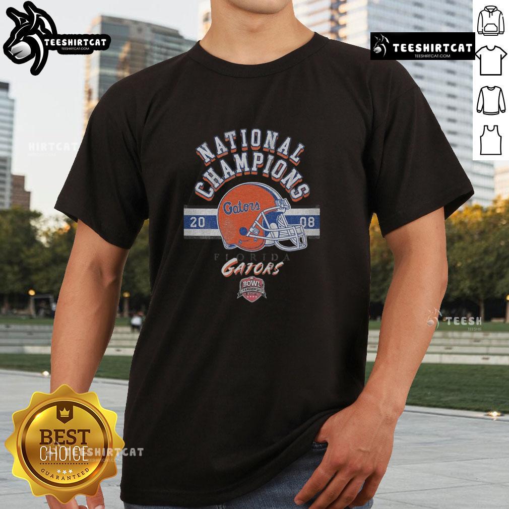 Alt Text: 2008 BCS National Champions T-Shirt featuring Florida Gators logo, commemorating their championship victory.