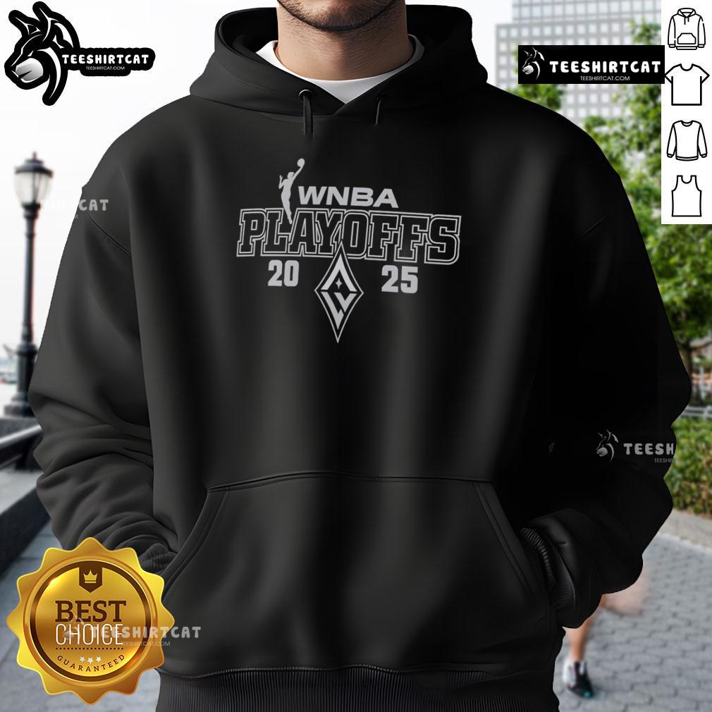 Top Las Vegas Aces 2025 WNBA Playoffs logo hoodie featuring vibrant colors and team branding for fans.