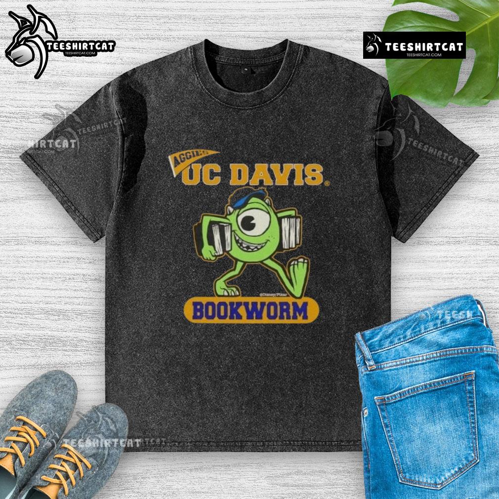 Top Monster Disney UC Davis Bookworm Washed T-Shirt featuring a fun design perfect for fans and casual wear.