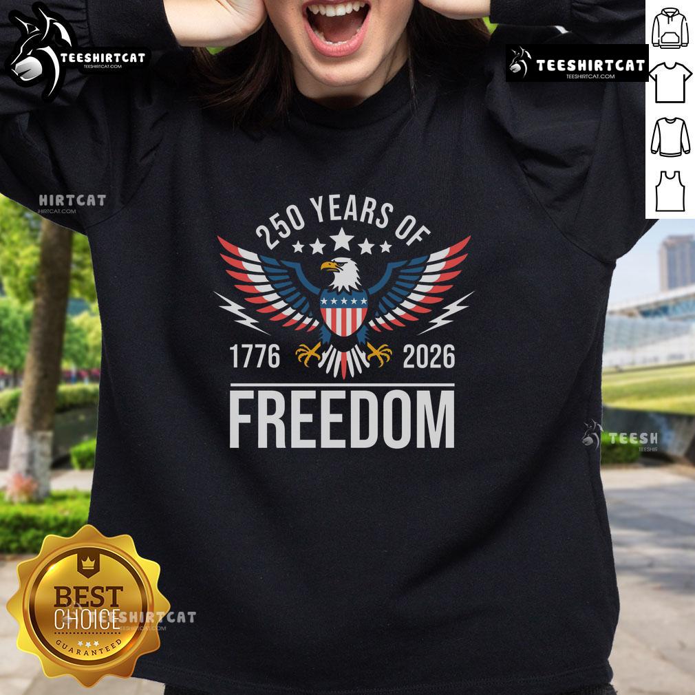 Alt Text: Americas Semi Quincentennial 250th Anniversary Eagle Sweatshirt 2026 showcasing patriotic design and vibrant colors.
