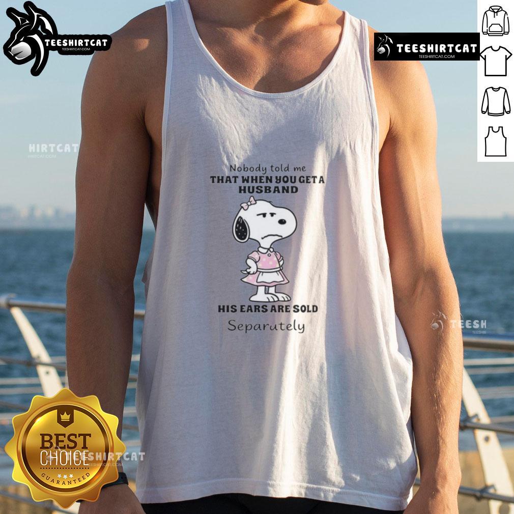 Awesome Snoopy tank top featuring the quote about getting a husband, perfect for casual wear and Snoopy fans.