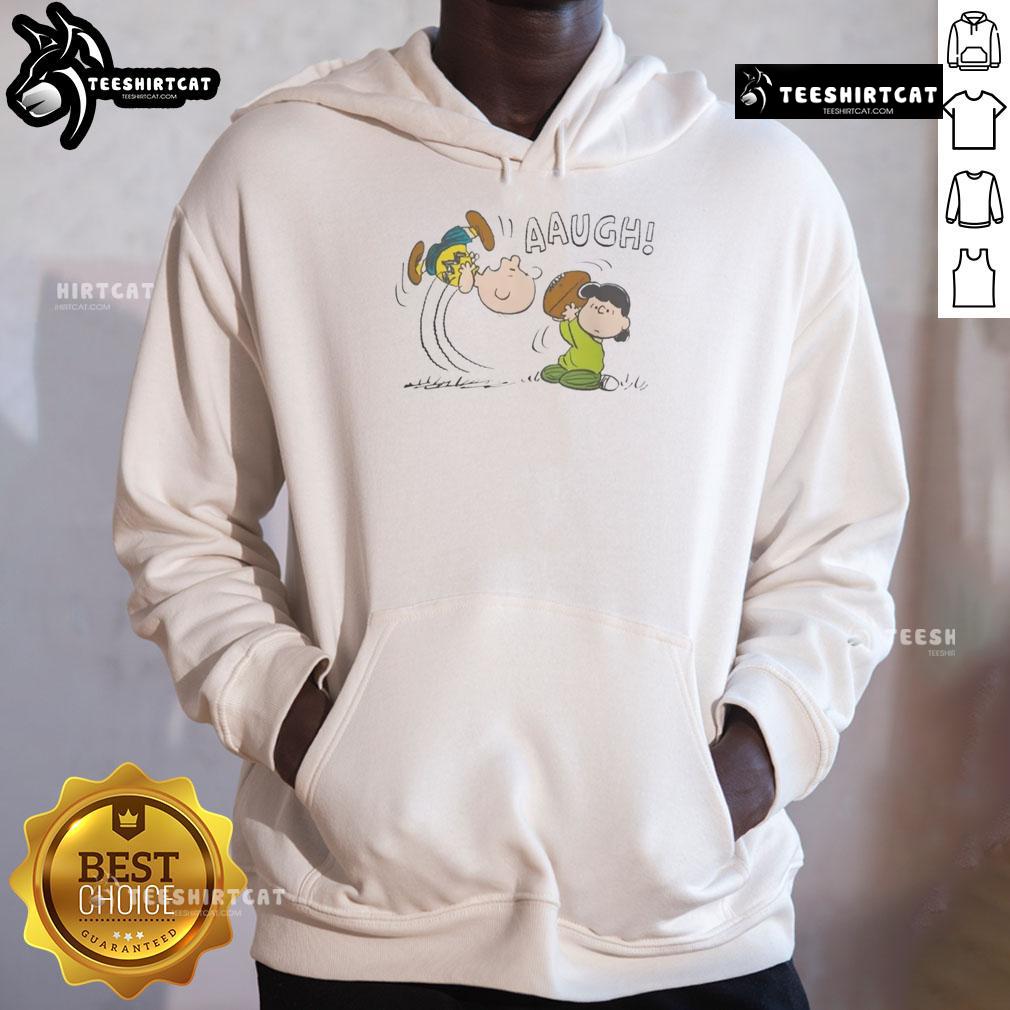 Funny Peanuts Lucy van Pelt Aaugh hoodie featuring Lucy's iconic expression, perfect for fans of the Peanuts comic.