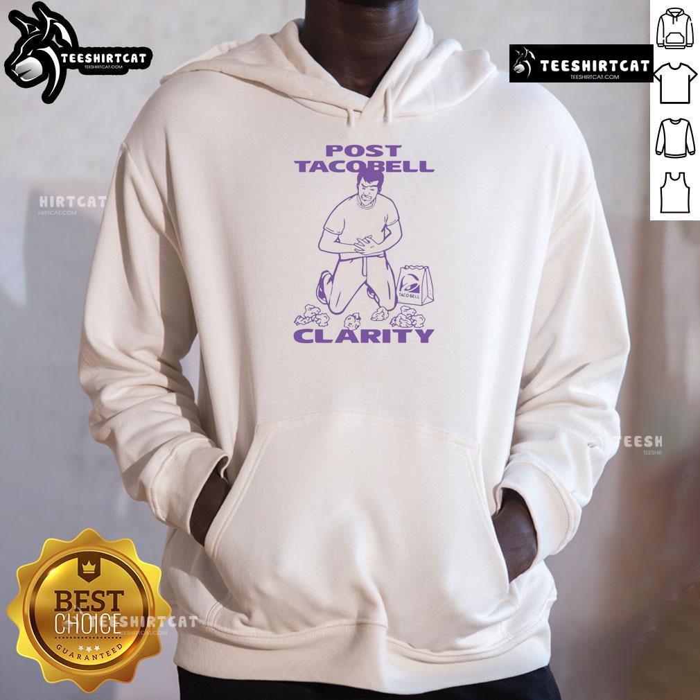 Funny Taco Bell Clarity Hoodie featuring a humorous graphic, perfect for Taco Bell fans and casual wear lovers.