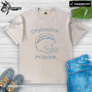 Alt Text: Good Los Angeles Chargers Power Football washed t-shirt featuring team logo and vibrant colors for fans.