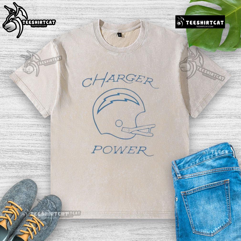 Alt Text: Good Los Angeles Chargers Power Football washed t-shirt featuring team logo and vibrant colors for fans.