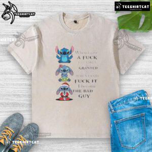 Good Stitch 'When I Gave A F* I Was Taken For Granted' washed t-shirt, featuring bold text and a casual style.