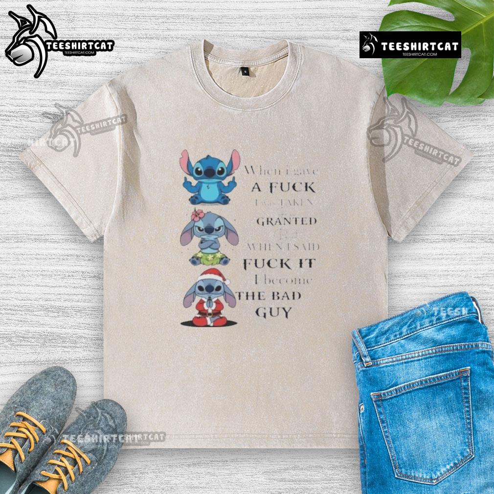 Good Stitch 'When I Gave A F* I Was Taken For Granted' washed t-shirt, featuring bold text and a casual style.