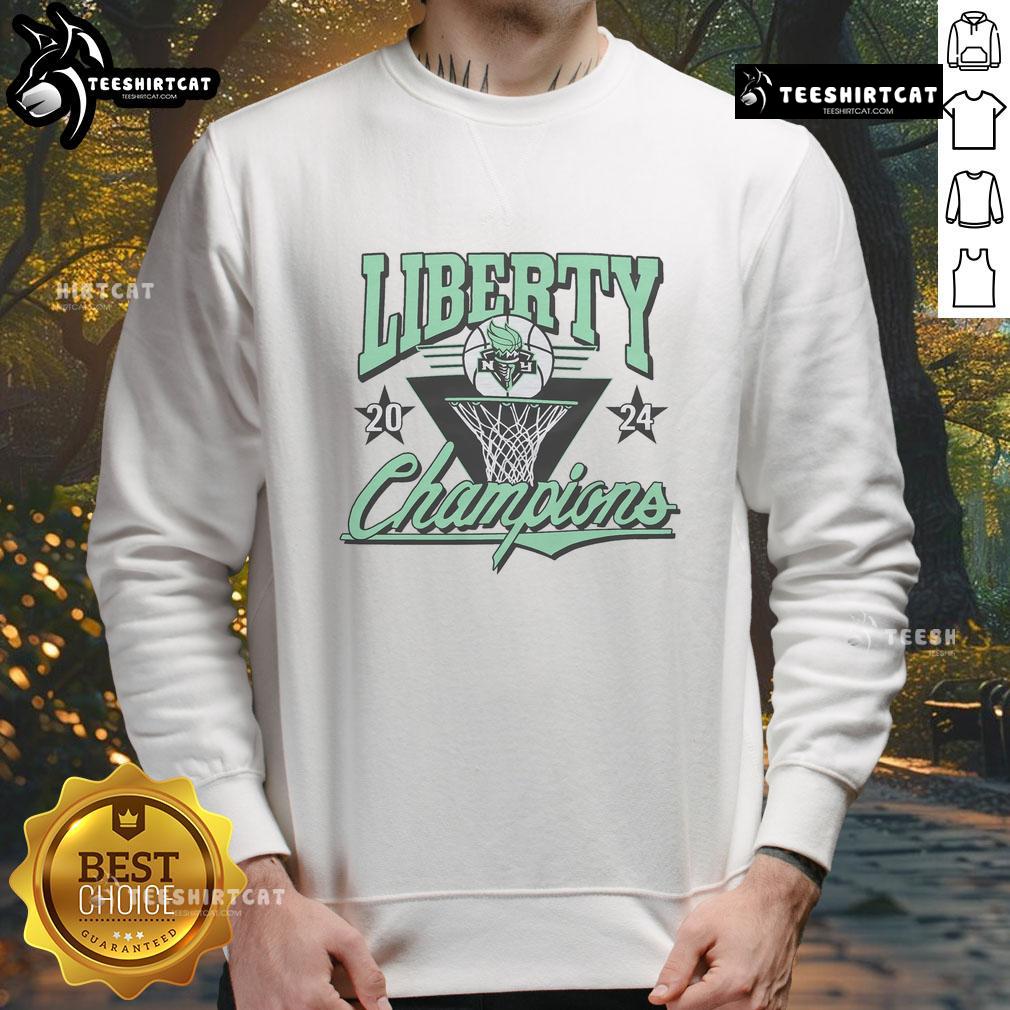 New York Liberty sweatshirt celebrating the 2024 WNBA Champs, perfect for fans of women's basketball.
