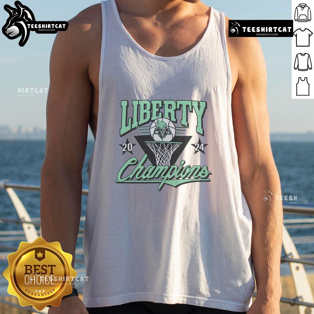 New York Liberty tank top celebrating the 2024 WNBA Champs, stylish design for fans of women's basketball.