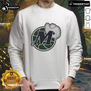 Stylish Dallas Mavericks basketball logo sweatshirt featuring vibrant team colors and comfortable fit for fans.