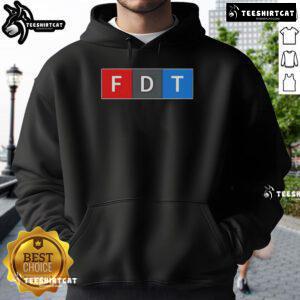 Stylish Nice FDT F Donald Trump hoodie featuring bold graphics, perfect for supporters and casual wear.
