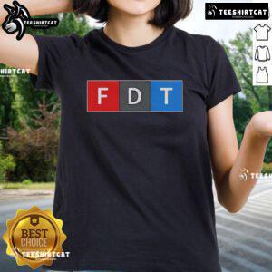 Women's Nice FDT F Donald Trump Tee featuring a vibrant graphic design, perfect for Trump supporters.