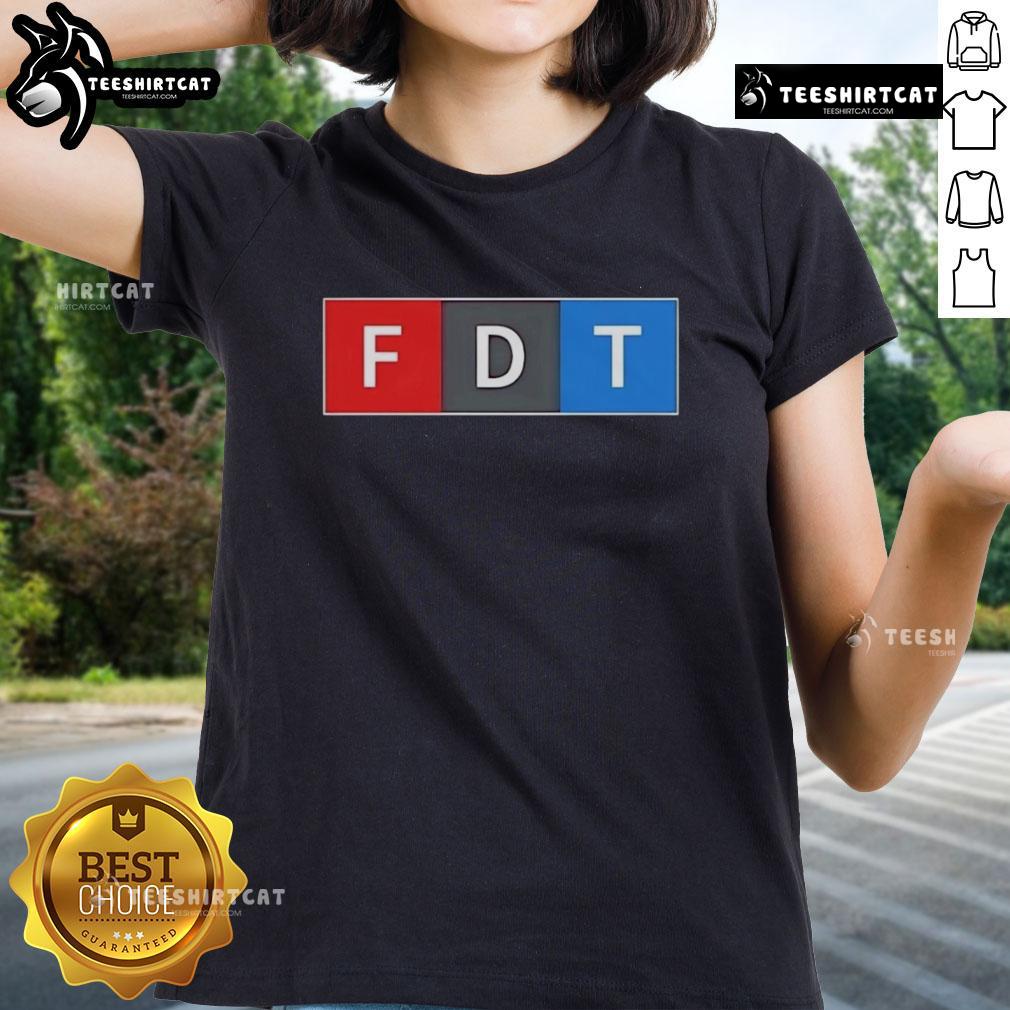 Women's Nice FDT F Donald Trump Tee featuring a vibrant graphic design, perfect for Trump supporters.