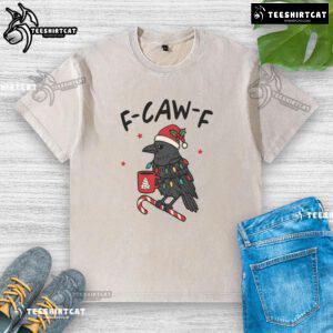 Alt Text: Festive washed t-shirt featuring 'It's a Christmas Crow' design, perfect for holiday celebrations and casual wear.