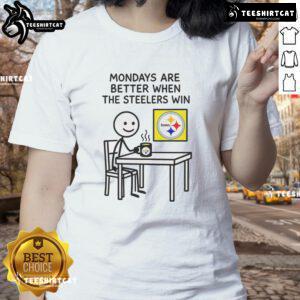 Funny Pittsburgh Steelers NFL 2025 meme on a ladies tee for a nicer Monday vibe.