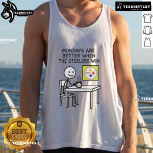 Funny meme tank top featuring Pittsburgh Steelers NFL 2025 design, perfect for brightening up your Nice Monday.