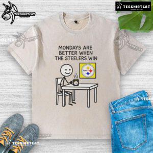 Funny Pittsburgh Steelers NFL 2025 meme on a washed t-shirt, perfect for nice Mondays and football fans.
