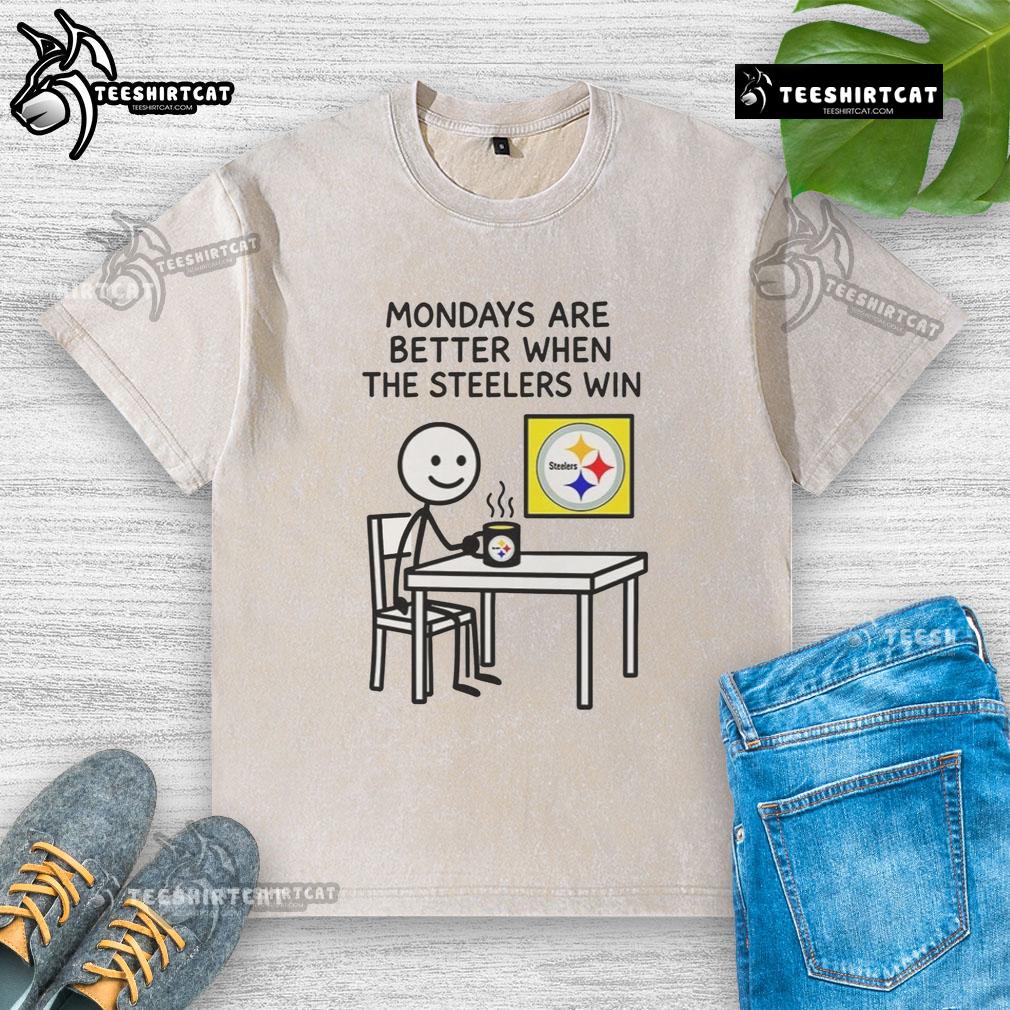 Funny Pittsburgh Steelers NFL 2025 meme on a washed t-shirt, perfect for nice Mondays and football fans.