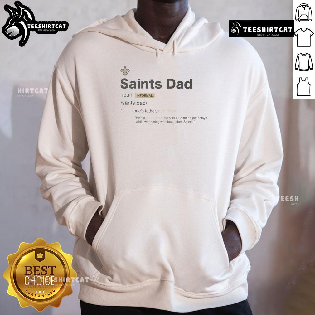 Nice New Orleans Saints Dad Definition Hoodie showcasing team spirit and comfort for dedicated Saints fans.