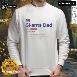 Nice New York Giants Dad Definition Sweatshirt featuring bold graphics and a comfortable fit, perfect for game day.
