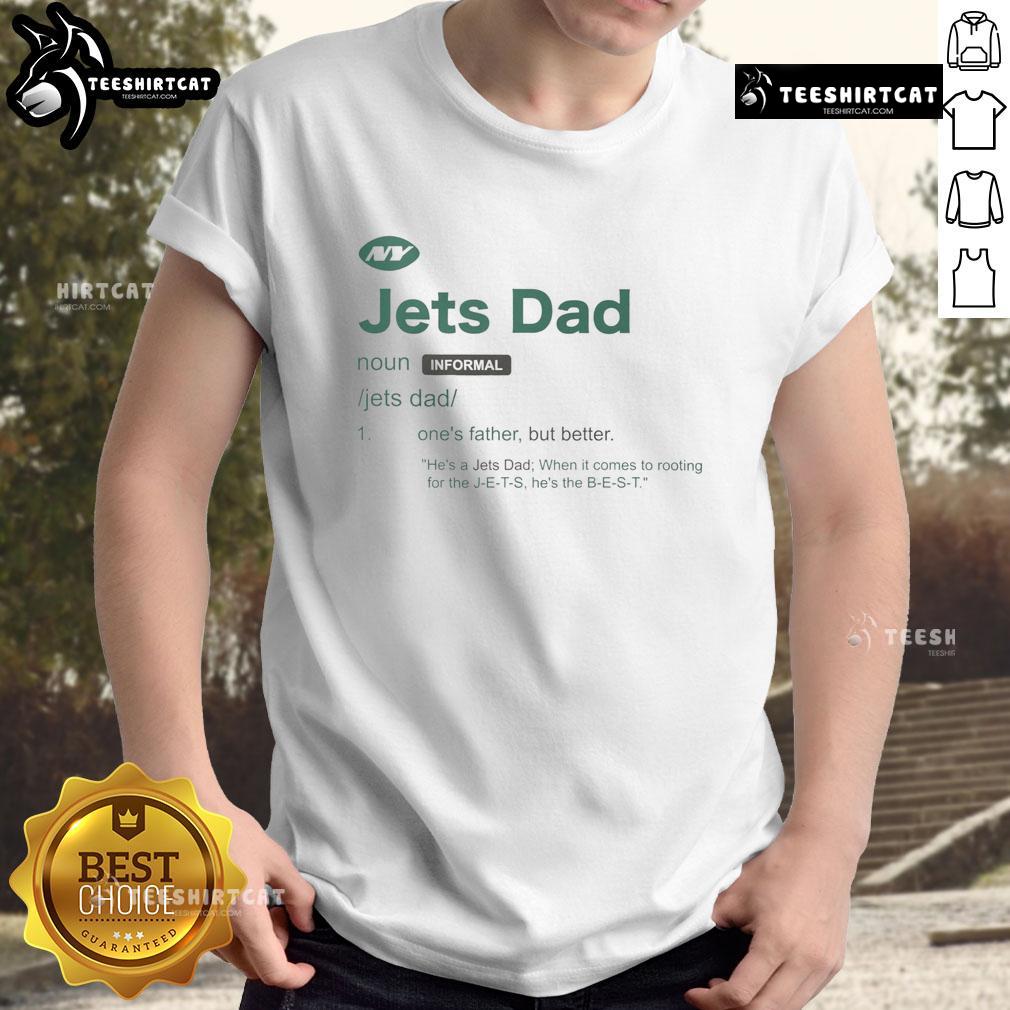Nice New York Jets Dad Definition T-Shirt featuring bold graphics and a comfortable fit for proud Jets fans and dads.