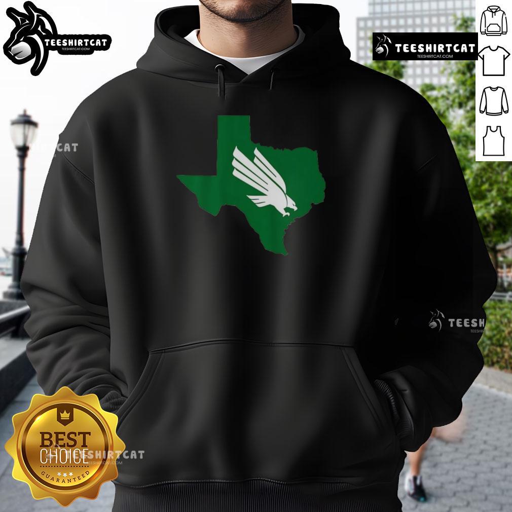 Alt Text: Nice North Texas Mean Green Texas Diving Eagle hoodie design featuring vibrant colors and a stylish logo.