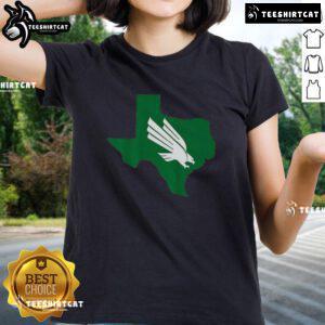 Nice North Texas Mean Green Texas Diving Eagle Ladies Tee showcasing vibrant team colors and stylish design.