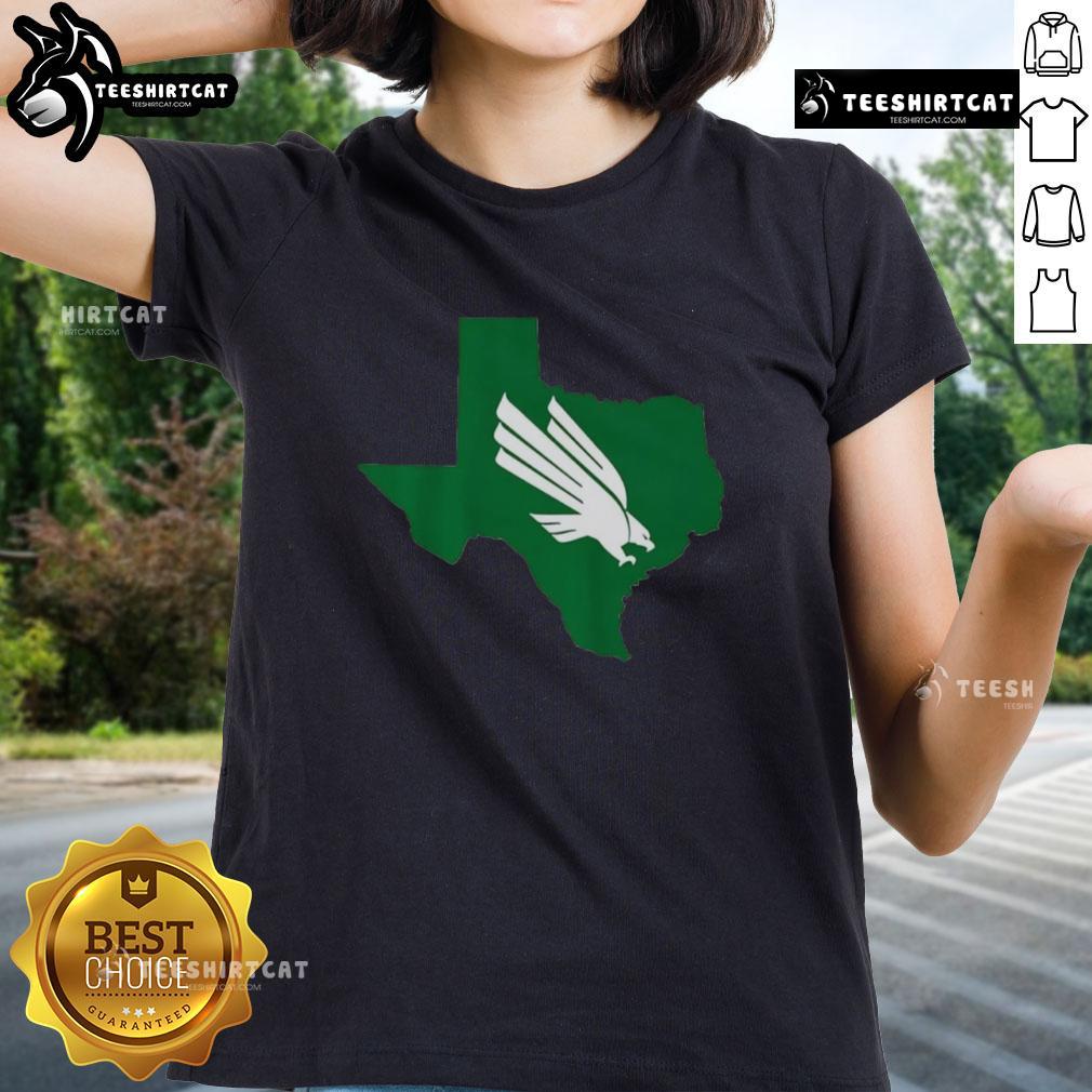 Nice North Texas Mean Green Texas Diving Eagle Ladies Tee showcasing vibrant team colors and stylish design.