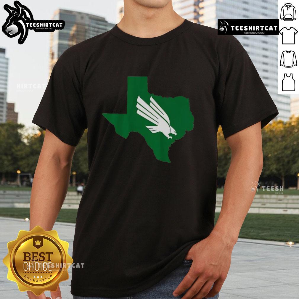 Nice North Texas Mean Green Texas Diving Eagle T-Shirt featuring a vibrant eagle graphic and school colors for fans.