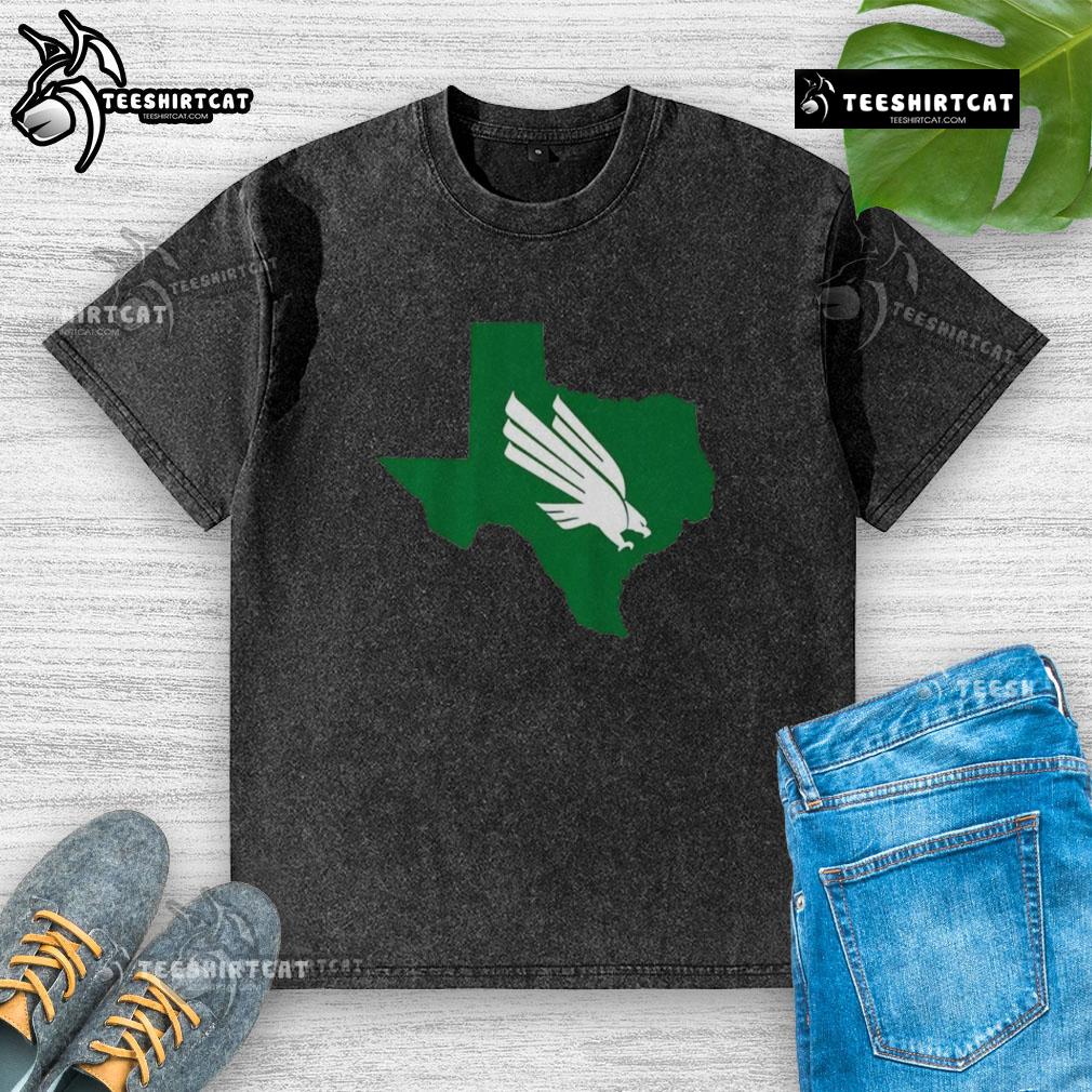 Nice North Texas Mean Green Texas Diving Eagle washed t-shirt showcasing vibrant design and comfortable fit.