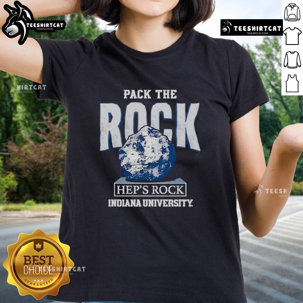 Nice Pack The Rock Indiana Hoosiers ladies tee featuring vibrant team colors and stylish design for fans.