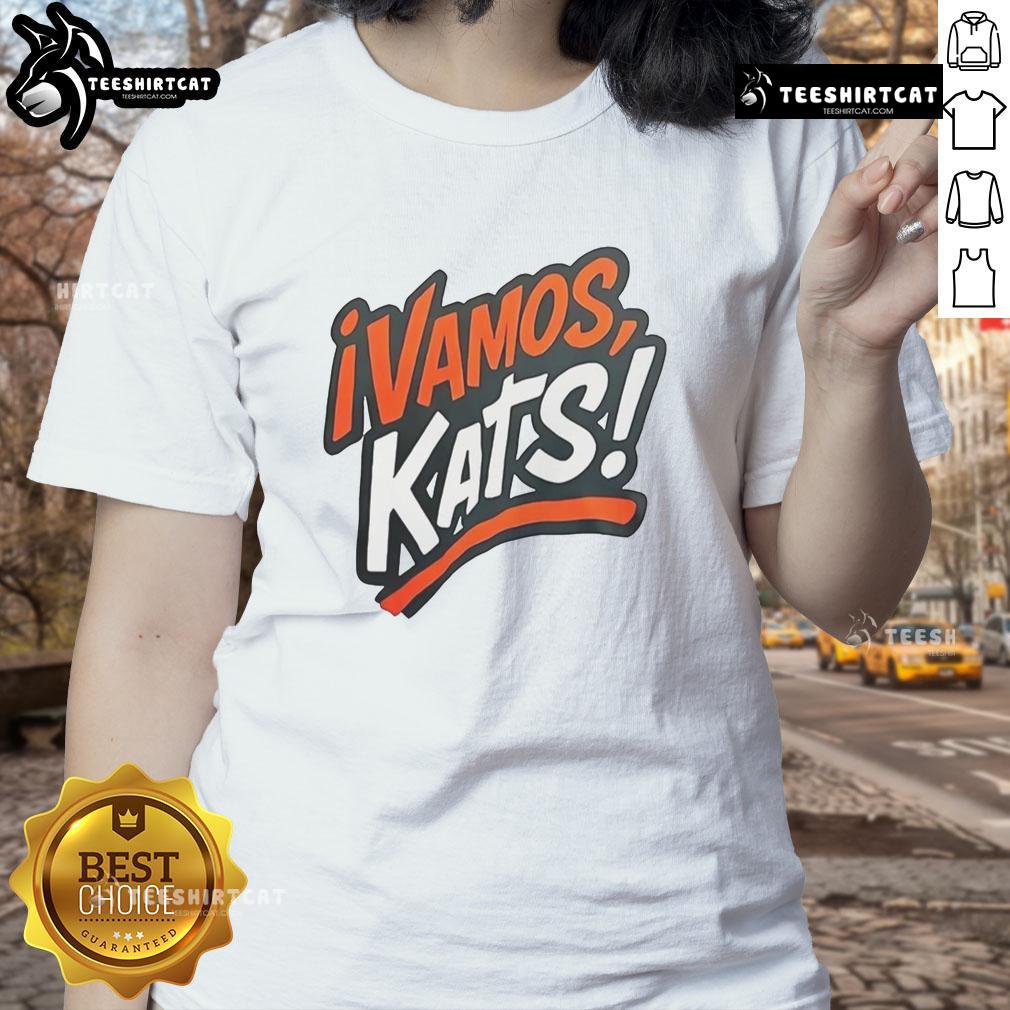 Alt Text: Nice Sam Houston Bearkats football 'Vamos Kats' ladies tee showcasing team spirit and vibrant design.