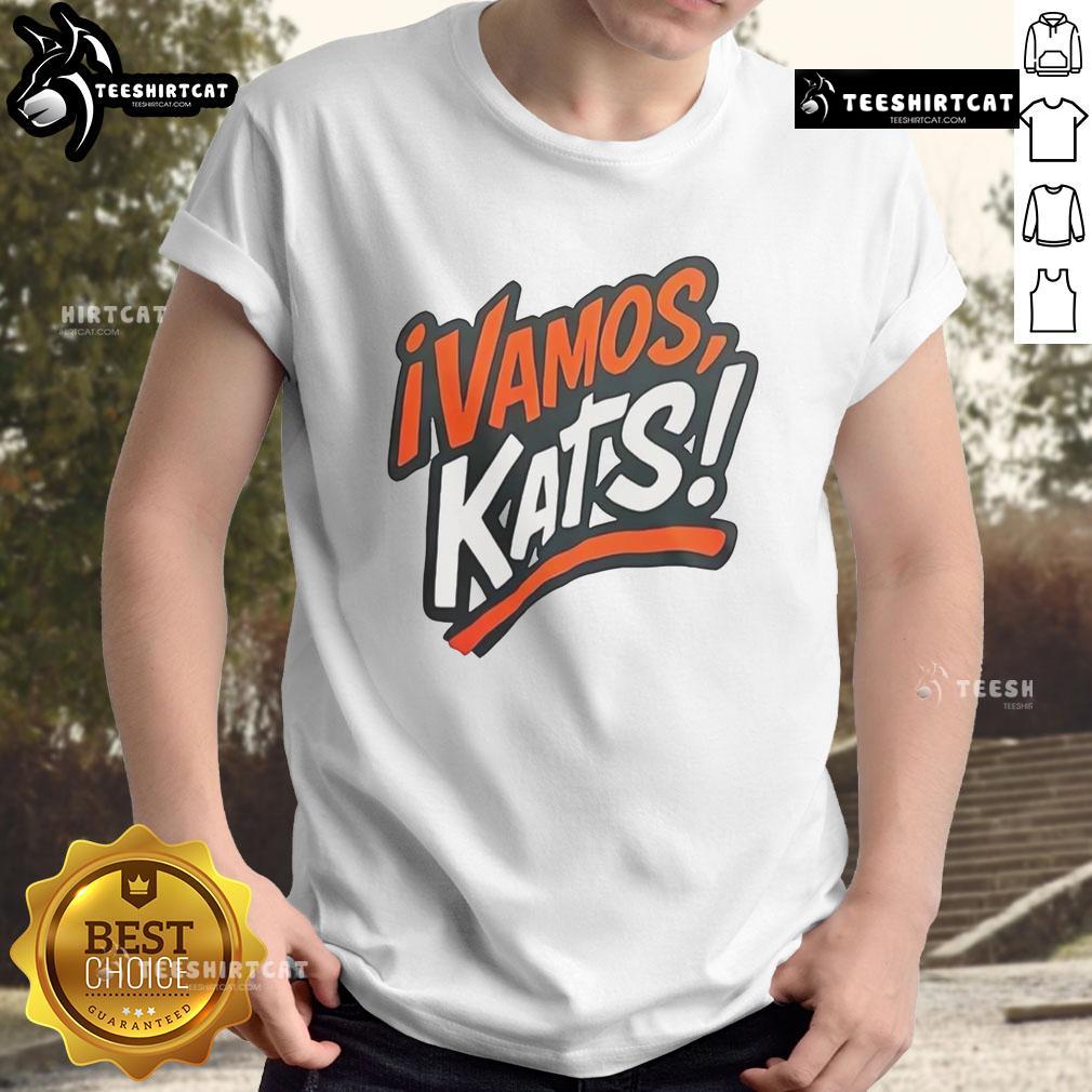 Alt Text: Nice Sam Houston Bearkats Football Vamos Kats T-Shirt featuring vibrant team colors and logo for fans.