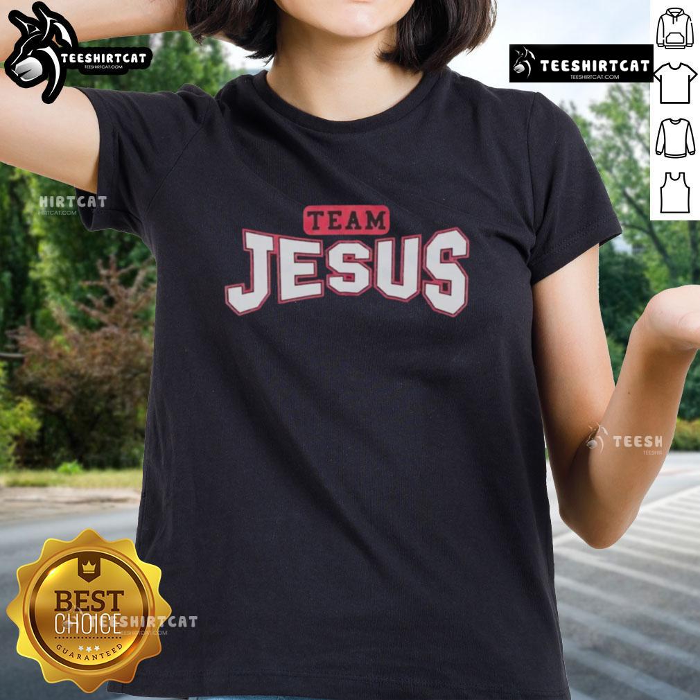 Alt Text: Ladies' tee from Nice Team Jesus Ministries featuring a stylish design promoting faith and community.