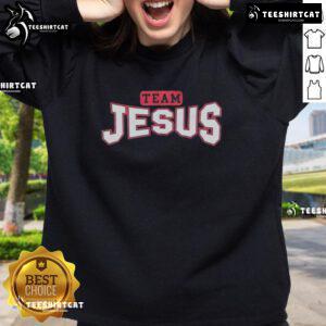 Cozy Nice Team Jesus Ministries sweatshirt in vibrant colors, perfect for showing your faith and style.