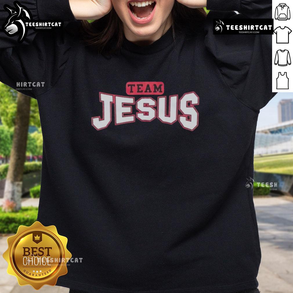 Cozy Nice Team Jesus Ministries sweatshirt in vibrant colors, perfect for showing your faith and style.
