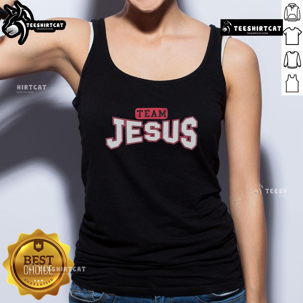 Nice Team Jesus Ministries tank top featuring a bold design promoting faith and community spirit in vibrant colors.