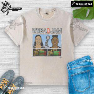 2025 WNBA Champs shirt featuring Wilson and Loyd, celebrating the Aces' championship victory in stylish washed design.