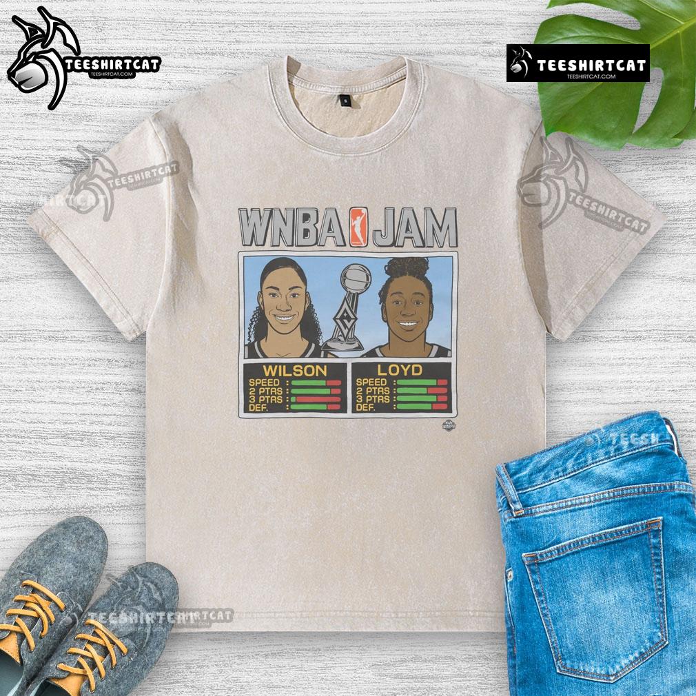 2025 WNBA Champs shirt featuring Wilson and Loyd, celebrating the Aces' championship victory in stylish washed design.