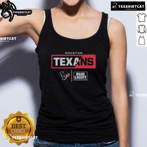Alt Text: Official Bud Light Houston Texans team tank top featuring team colors and logo, perfect for game day attire.